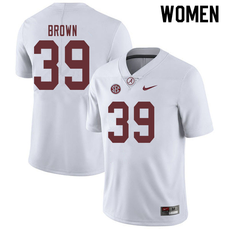 Alabama Crimson Tide Women's Jahi Brown #39 White NCAA Nike Authentic Stitched 2019 College Football Jersey CL16P66OX